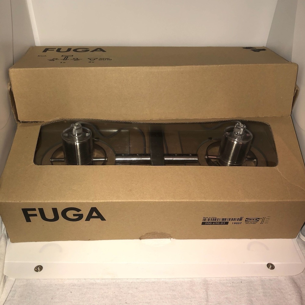 IKEA FUGA 2 Bulb Light Silver New Open Box 200.690.03 35W Bulbs